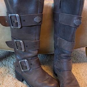 Women's Harley Davidson brown leather boots